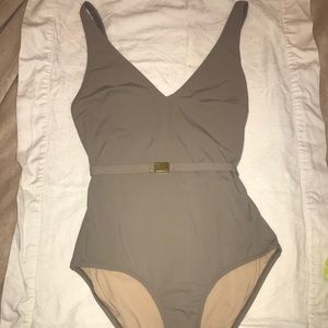 Taupe J. Crew One piece swim bathing suit size 8